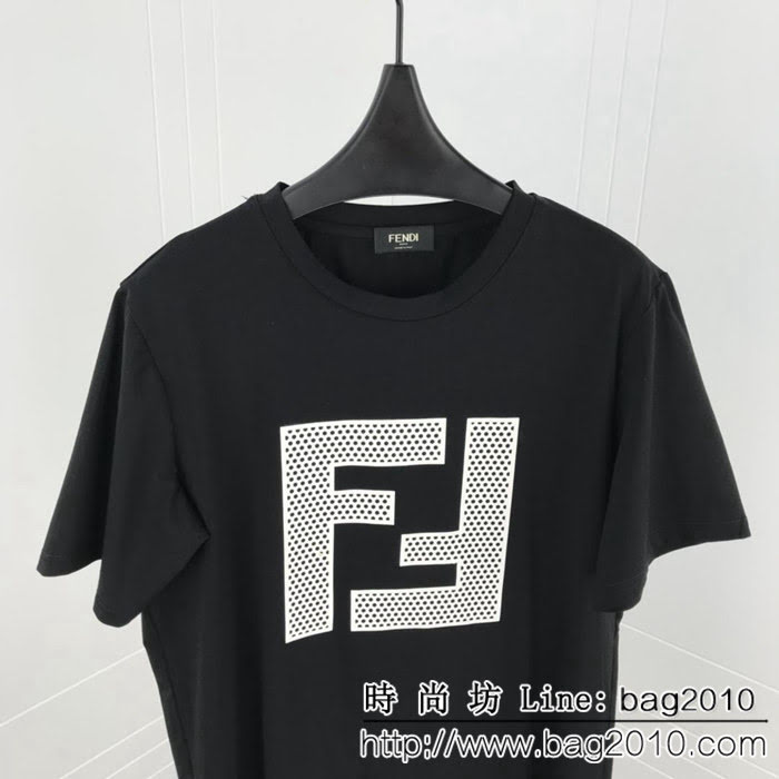 FENDI芬迪 19早春新款 雙F字母 雙股絲光棉短袖 男女同款 ydi1584